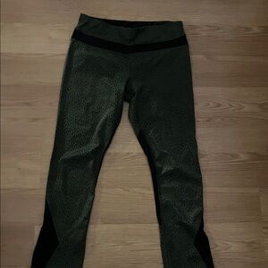 lululemon athletica Green and Black Leggings